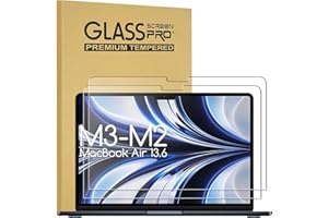 KEANBOLL 2 Pack Tempered Glass Screen Protector Designed for All-New MacBook Air 13.6 inch (M3/M2 Chip,A3113 A2681,2024-2022), Ultra Clear & 9H Hardness & Scratch Resistant & Easy Installation