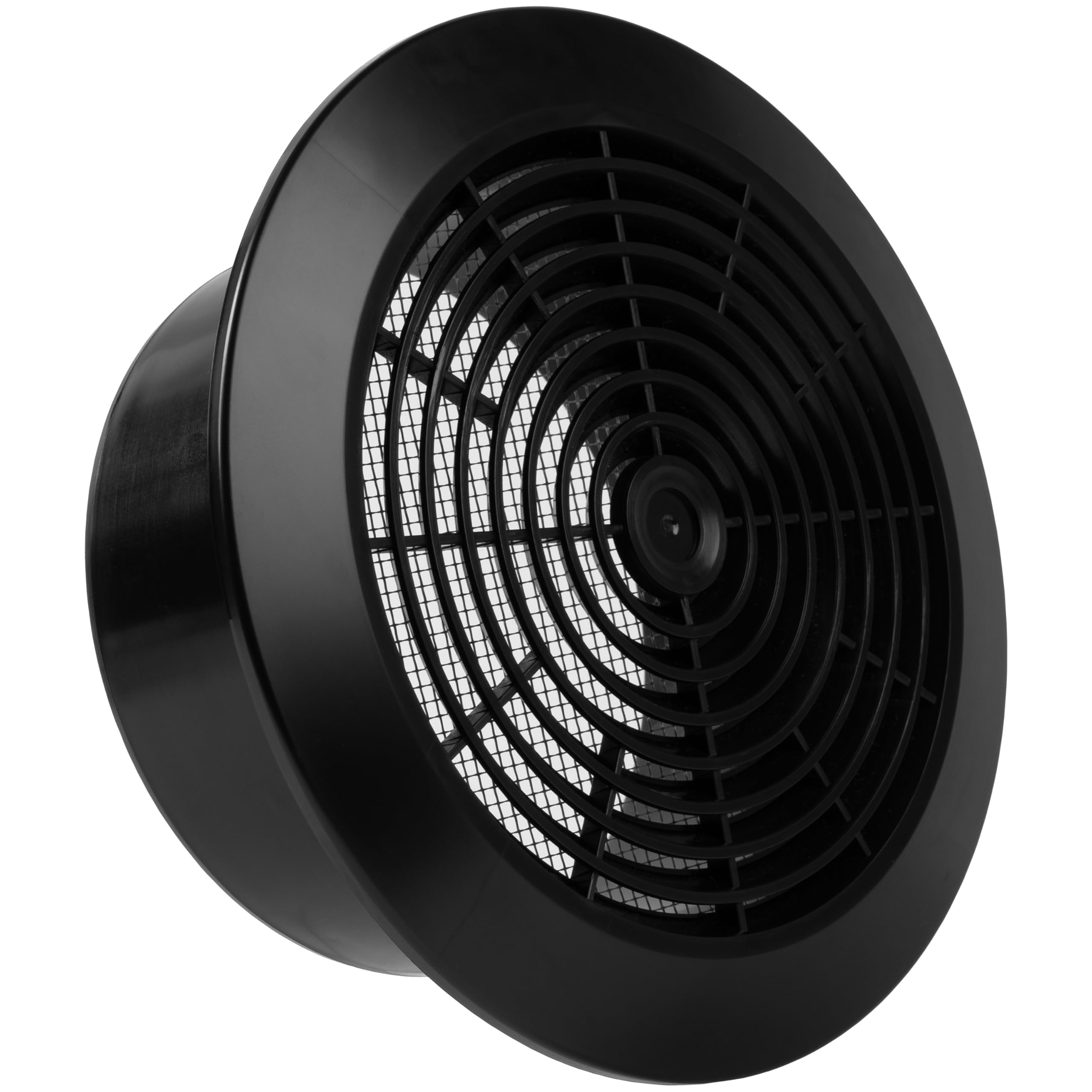 Vent Systems 150 mm / 5.90'' Inch - Black - Plastic - Dismantable Ceiling Grille - Round Air Vent Louver - Grill Cover - Nylon Screen - HVAC Vents for Bathroom, Home Office, Kitchen — image 1