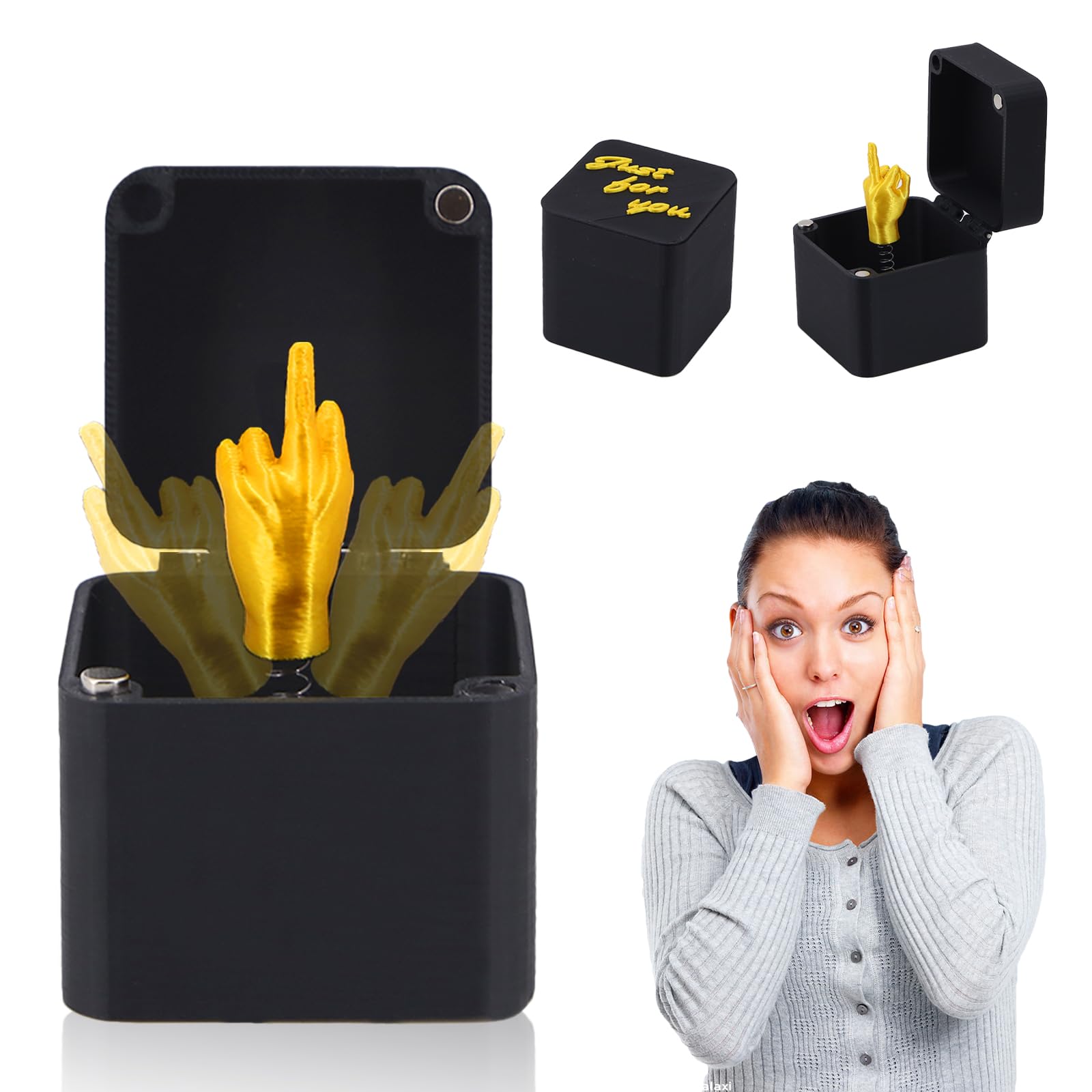 Middle Finger Surprise Gift Box Middle Finger In A Box Funny Prank Pop Up Gift Gag Prank Gifts Secret Christmas Funny Gifts for Office Desk Home Decor