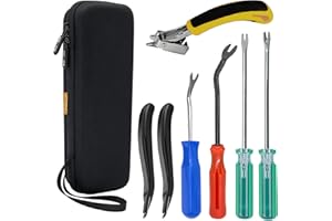 AUMUA Upholstery Staple Remover Tools, Screwdriver with Tack Puller, Carpet Tacks, Nail Lifter for Removing Staples, Drawing 