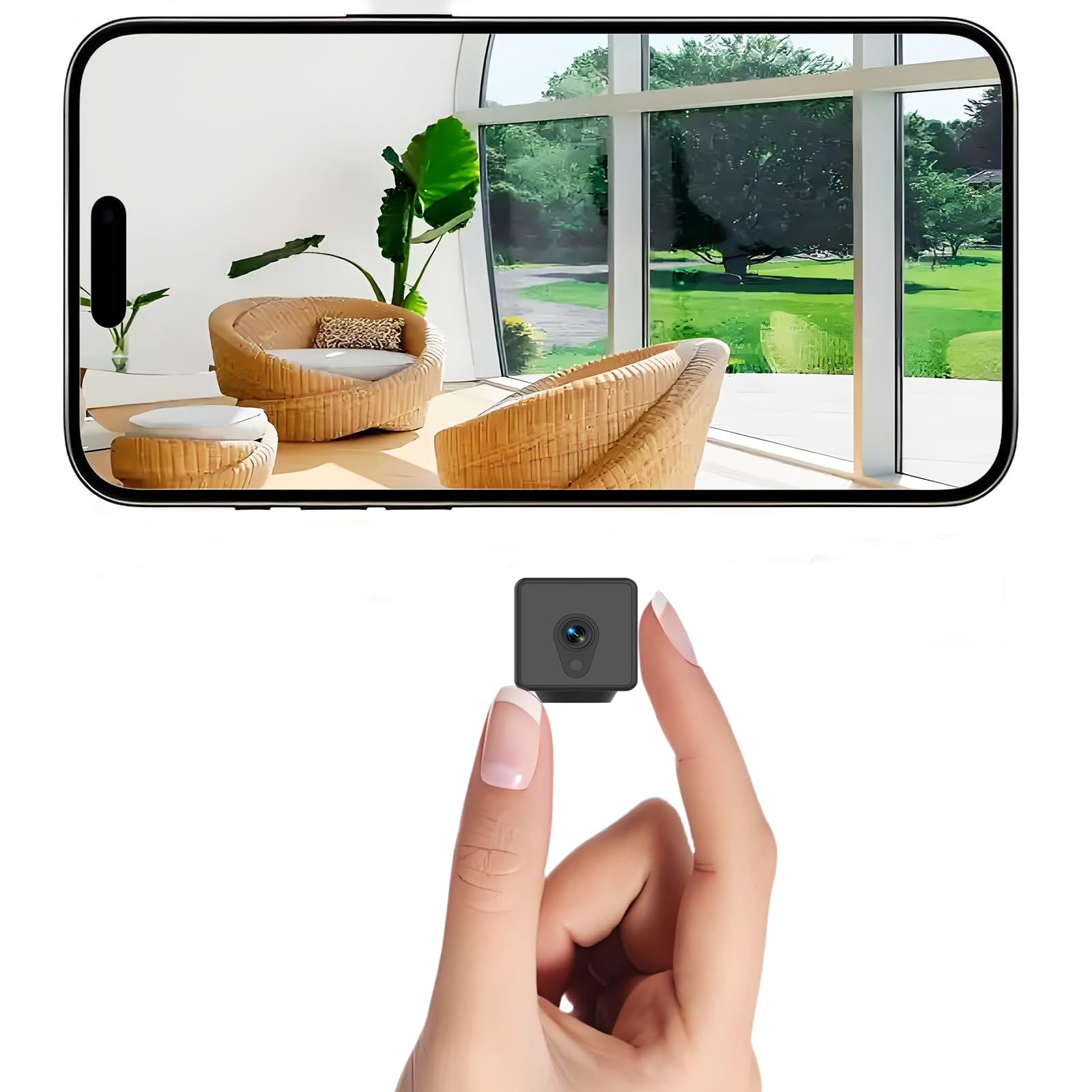 Photo 1 of Home Security 4K Camera Mini Wireless Smart Indoor Camera Small WiFi Outdoor Portable Cameras Tiny House Nanny Cam Battery Life Powered Body Cameras 150 Wide Angle with Night Vision Motion Detection