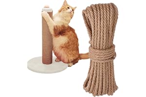 ROADTOFREE Natural Sisal Rope for Cat Scratcher,Cat Tree Rope Twine for Cat Scratching Post Replacement, Cat Tower with Scratch Post Repairing, Replace, Recovering and DIY（1/4 Inch by 66 Feet）