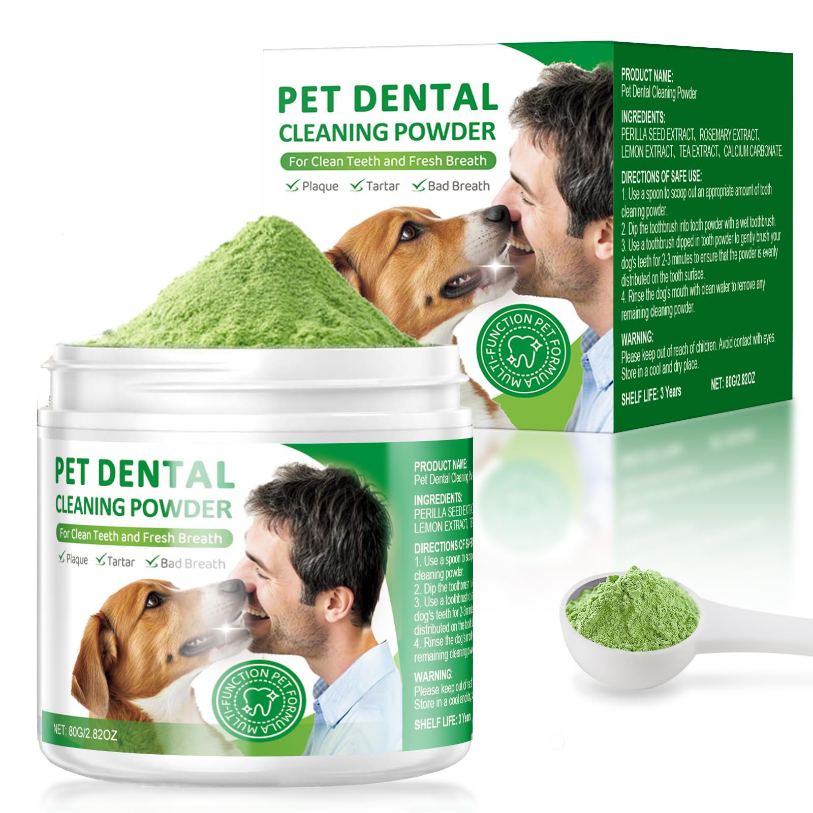 Photo 1 of Dog Dental Powder,Dog Dental Cat Dental Care,Cat and Dog Teeth Cleaning,Canine Plaque Remover Helps Reduce Bad Breath,Improve Pet's Oral Cavity and Freshen Breath?180G?