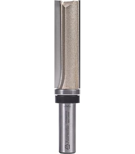 Bosch 85268MC Carbide Tipped Flush Trim Router Bit – 3/8 Inch Cutting Diameter, 1 Inch Cutting Length, Double Flute, 1/4 Inch Shank, With Ball Bearing
