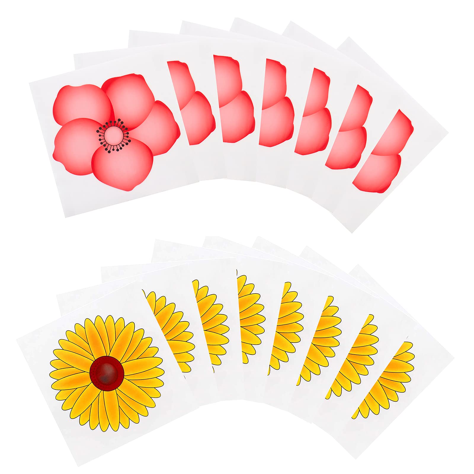 30PCS Window Fly Traps, Floral Flies Stickers for Indoor Insect Pest, Nontoxic and No Pesticide Fly Paper Fly Killer (Red-Yellow)