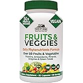 COUNTRY FARMS Super Fruits and Veggies Capsules, Whole Food Supplement, Powerful Antioxidant, Supports Energy, Immune Health, Boosts Digestive Health, 30 Super Foods, 30 Servings