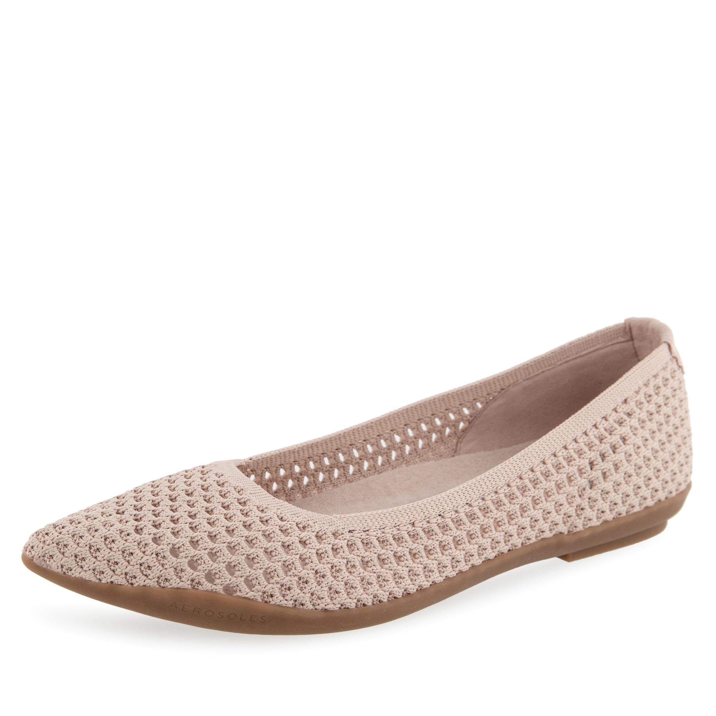Aerosoles Women’s Danielle Ballet Flat, Cipria Textured Knit Fabric, 10M