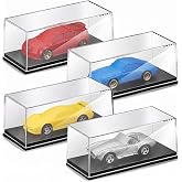 Singhoow 4 Pcs 1/64 Display Case Acrylic Model Car Display Case | Small Car Case for Toy Cars, Clear Plastic Storage Organizer, 4.17 x 1.81 x 1.81 Inches