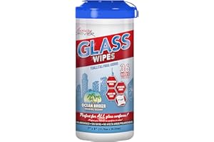 Glass Cleaner Car Wipes for Windows for Windshield for Mirrors Disposable and Streak Free Cleaning Wipes for Auto Glass or Kitchen and Home By Luxury Driver - Auto Ocean Breeze (36 Ct Canister)