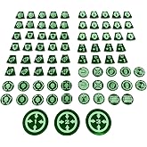 LITKO Single Player Tokens | Compatible w/Kill Team 3E | Translucent Green | Tracks conceal, guard, injuries, grenades, mines, ammo &amp; 3 objectives | Laser-engraved acrylic | Set of 80