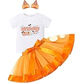 IMEKIS Toddler Birthday Girl Outfit Shirt Ruffle Tutu Skirt Dog Ears Hair Clips Set Cake Smash Photo Shoot 1-6T