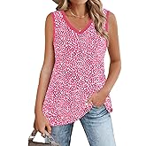 HAHIYOR Tank Tops for Women 2025 Sleeveless Shirts Casual V Neck Summer Tops Sexy Going Out Loose Fit T Shirt