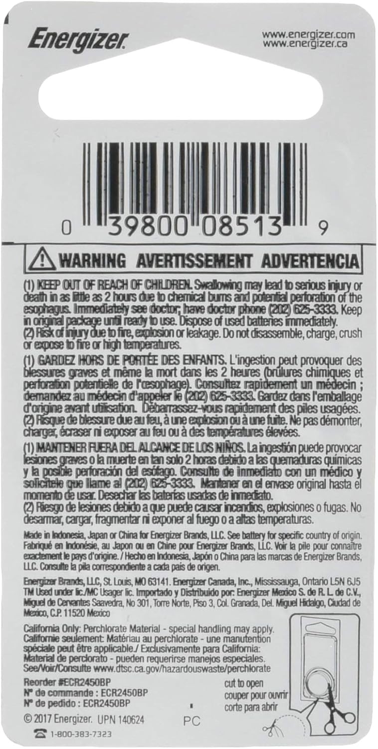 Energizer Lithium Coin Blister Pack Watch/Electronic Batteries (Pack of 2): Health & Personal Care