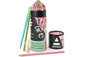 ARTEZA Colored Pencils, 48 Soft Color Pencils, Highly-Pigmented, Wax-Based Coloring Pencils for Artists, and Beginners