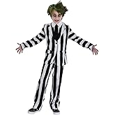 Party City Beetlejuice Costume for Boys - Costume Includes Jacket with Attached Shirt & Tie and Pants - Costumes for Halloween, Birthday Parties, & Themed Events Multi