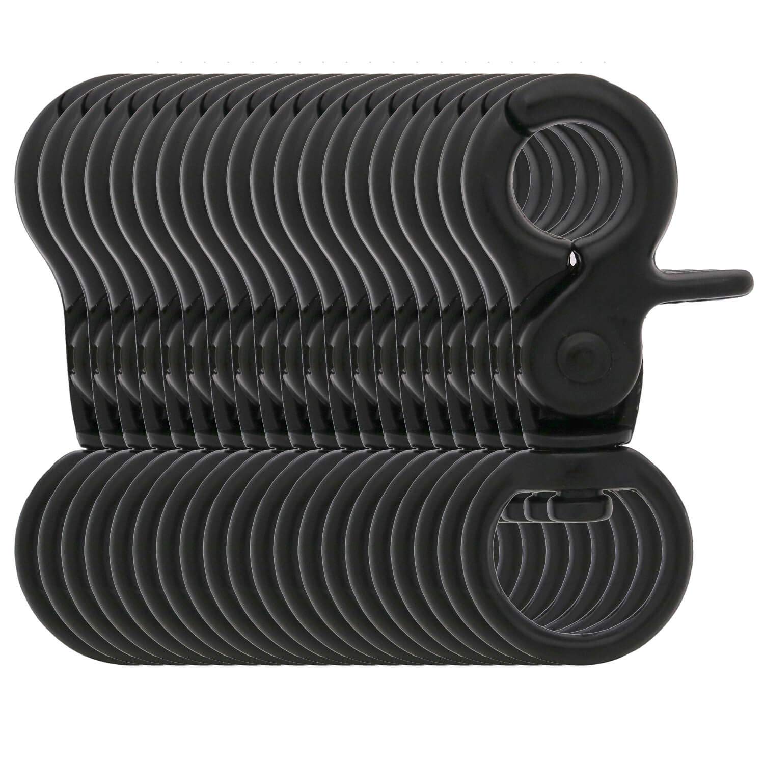 BIKICOCO 1/2'' Swivel Trigger Snap Hook Lobster Claw Clasp Spring Loaded Clip, O-Ring Ended, Black - Pack of 20