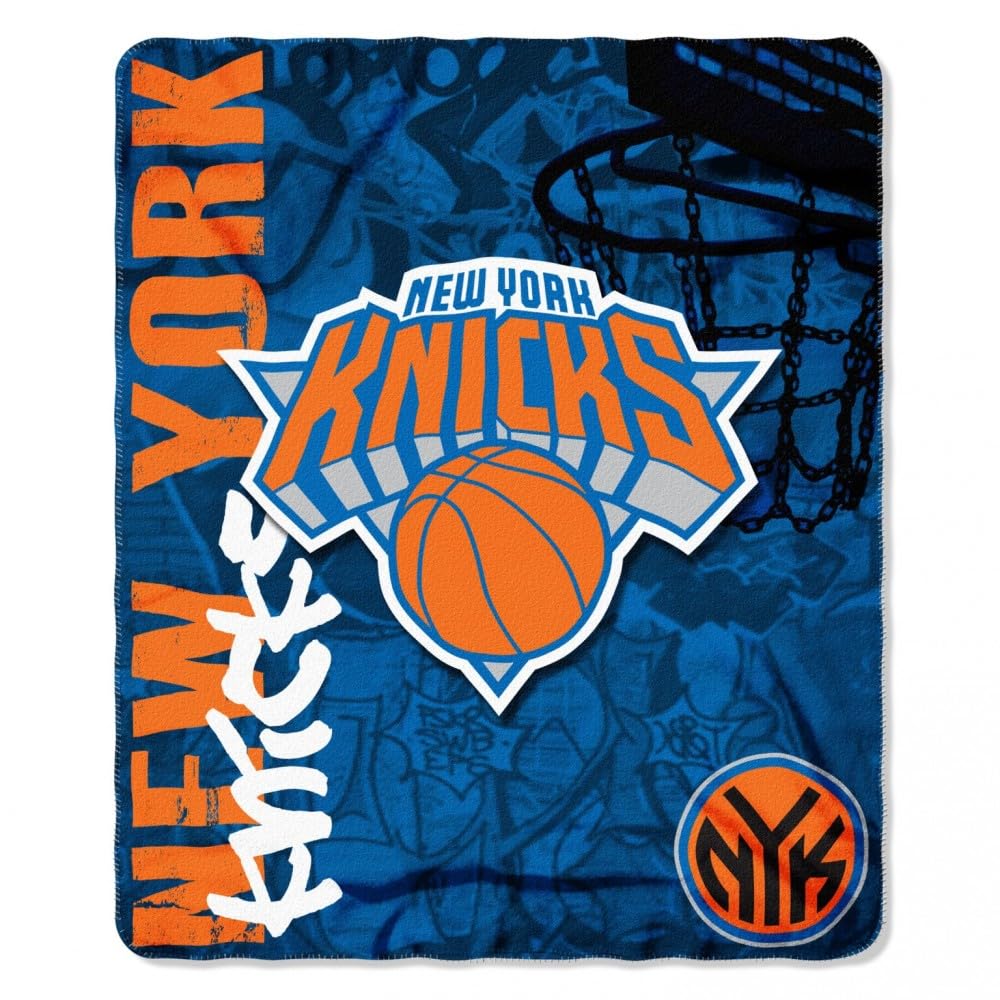 Northwest NBA New York Knicks Unisex-Adult Fleece Throw Blanket, 50" x 60", Hard Knocks