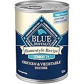 Blue Buffalo Homestyle Recipe Senior Wet Dog Food, Made with Natural Ingredients, Chicken Dinner with Garden Vegetables, 12.5-oz Cans (12 Count)