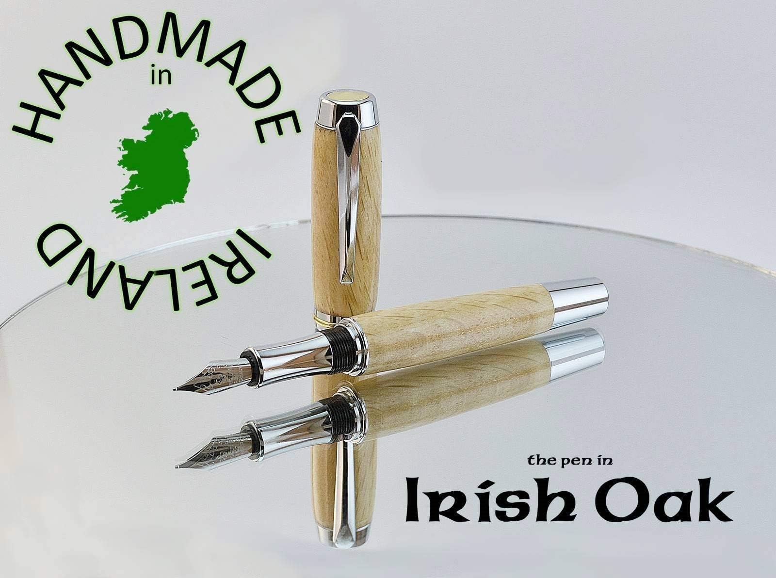 Irish Pens Fountain pen handmade in Ireland Oak from Dublin's Phoenix Park special gift for the writing connoisseur