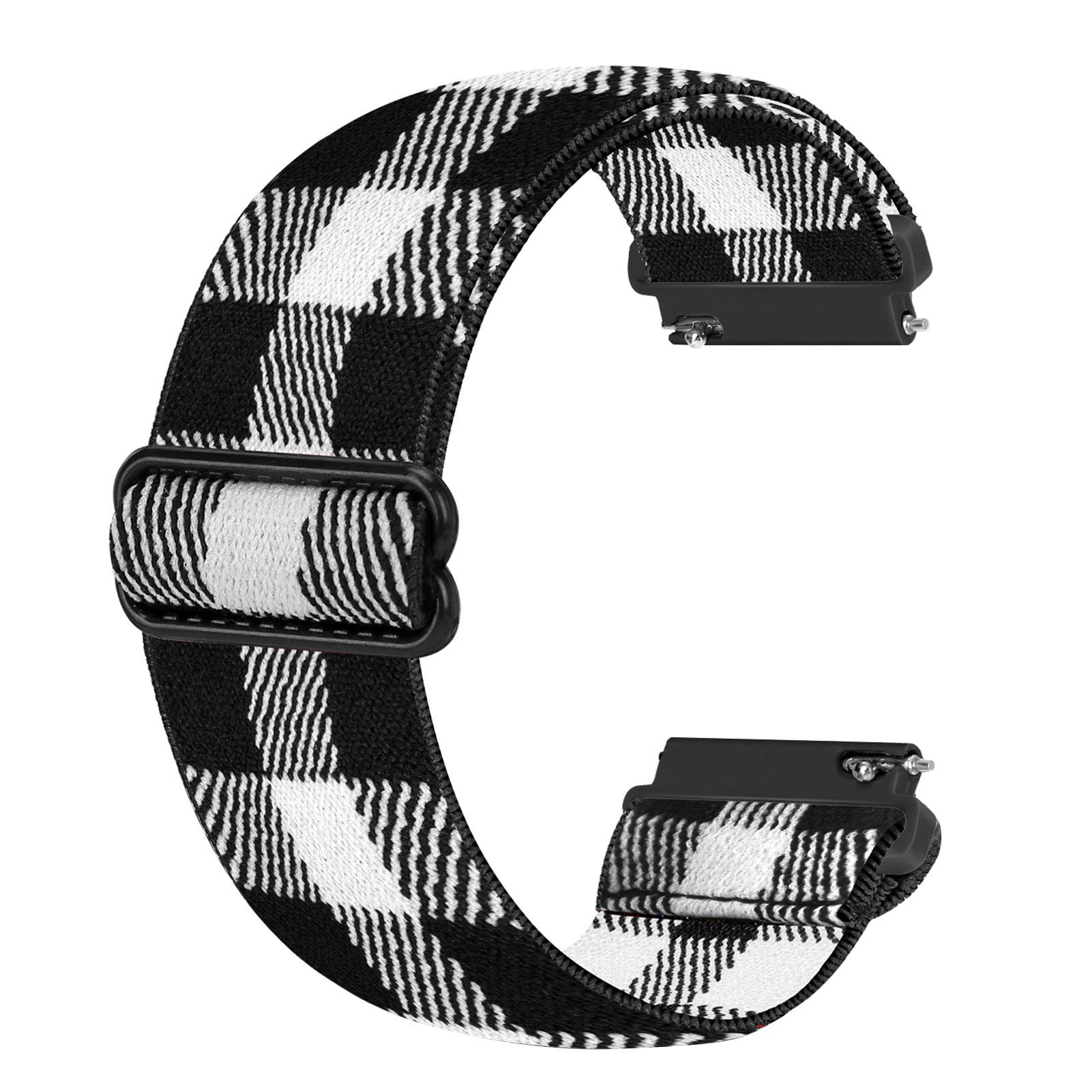 Ecogbd 20mm Elastic Replacement Watch Strap Compatible with Galaxy Watch Active/Active2 40mm 44mm/Garmin Vivoactive3, Soft Fabric Nylon Straps for Women Men (White l)