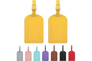 jealkip Luggage Tags for Suitcase Travel Bag Labels Privacy Protection Luggage Tag for Baggage PVC Baggage ID Label Tags yellow