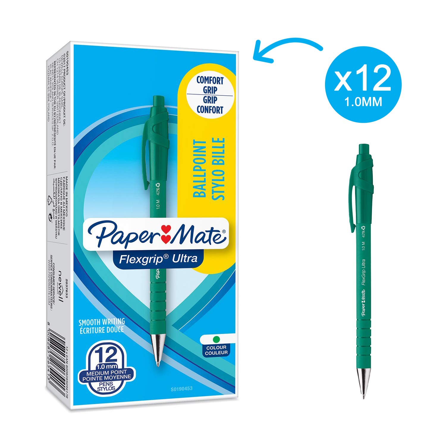 PaperMate Medium Point (1.0 mm) Flexgrip Ultra Retractable Ballpoint