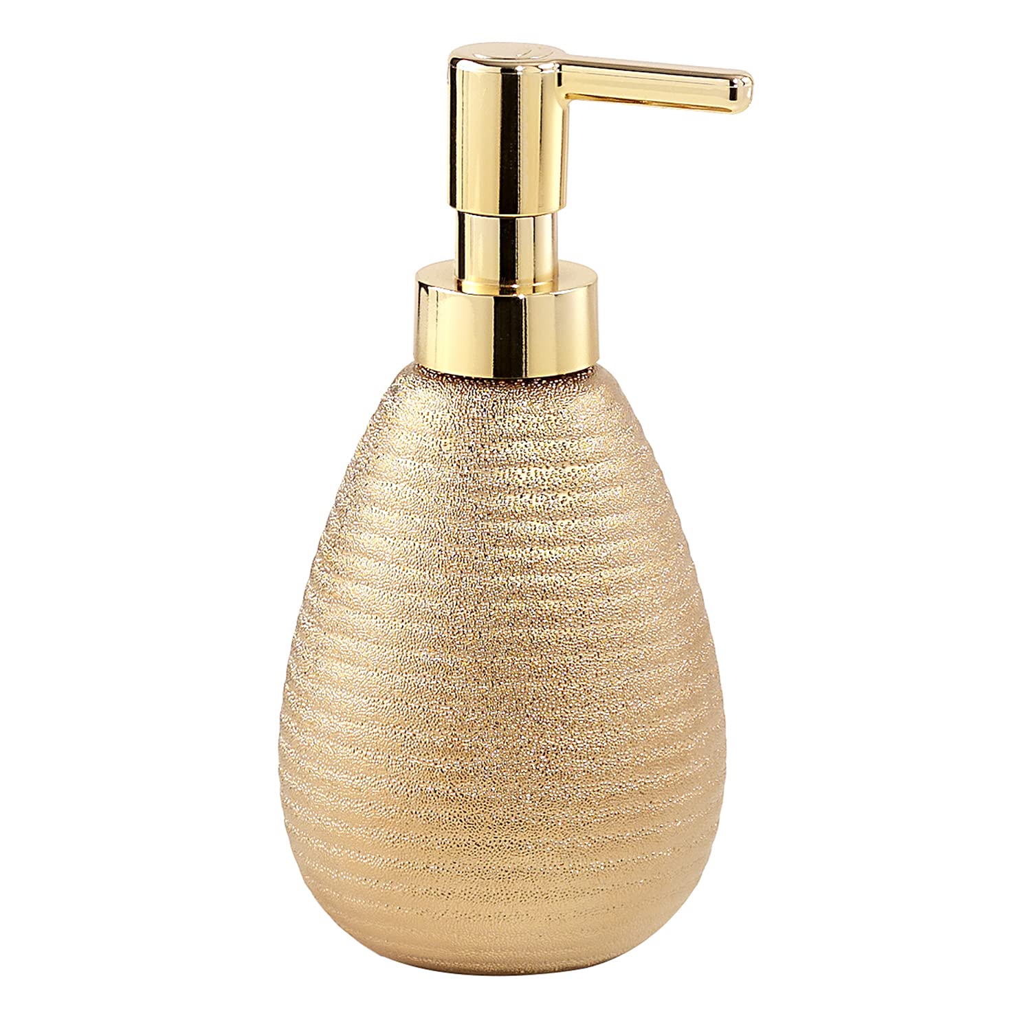 Gedy Gold, G-Astrid Bathroom Soap Dispenser, Dimensions 16.6 x 8.3 x 8.3 cm, Weight 0.23 kg, Ceramic Soap Dispenser, Year of Warranty 2, R&D Design, Unique