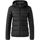 wantdo Women's Waterproof Winter Jacket Lightweight Hooded Down Jackets Packable Quilted Warm Winter Coat