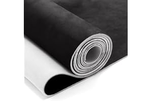 ZCHLPTZUP Suede Auto Headliner Fabric 120" L × 60" W with Foam Backing - Black Interior Replacement Material for Car/Truck/SUV/RV Roof, Tube Packaging - Home Repair/DIY Headliner Material