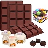 Wax Melts Molds Silicone, 3 Pcs 12-Cavities Square Silicone Mold for Scented Wax Melts, Chocolate Truffles, Candy, Jelly, Ice