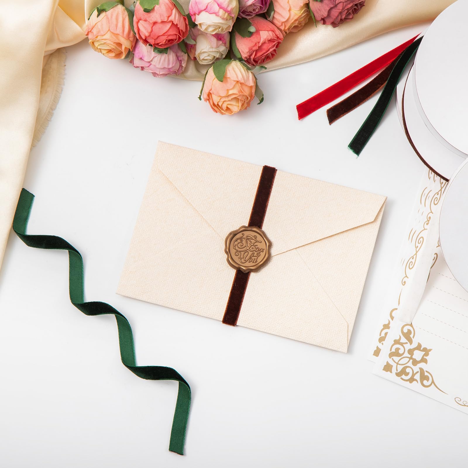 YANGTE 4 Colors Velvet Ribbon Set, 3/8