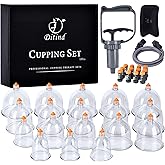 Ditind Cupping Therapy Set, 18 Pcs Cupping Set, Professional Cupping Kit for Massage Therapy, Portable Upgrade Cupping with Case, Pump Suction Cups for Cellulite Muscle Pain Relief Physical Therapy.