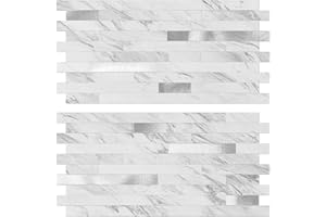 V-MOZZA Peel and Stick Backsplash, 20-Sheet Peel and Stick Tiles 12.1" x 5.9" Stick on Backsplash PVC Wall Tile for Kitchen Fireplace
