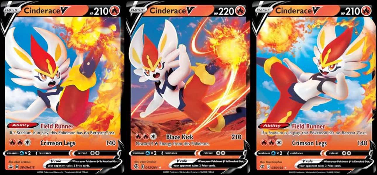 cinderace v pokemon card price Mua - 3 Set - Fusion Strike/Rebel Clash/Black Star Promo - Ultra Rare - Holo Foil trên Amazon Mỹ chính hãng 2026 When your Pokémon V is Knocked Out The Most Valuable Cinderace Cards