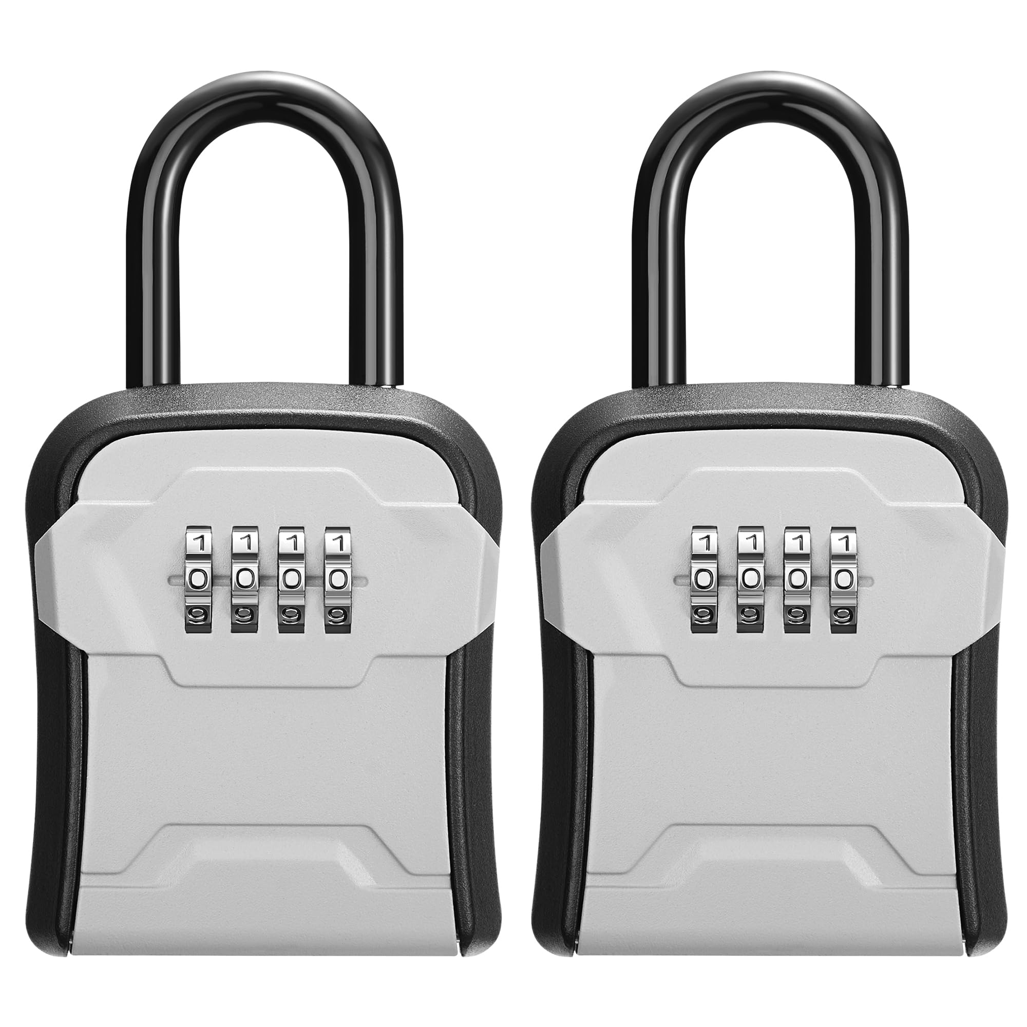 Photo 1 of Puroma Lock Box, Key Lock Box Wall Mount & Portable Combination Lockbox with Resettable Code, Security Lockbox for Outside House Keys, Apartment Realtors Spare Keys Storage (2 Packs, Gray)