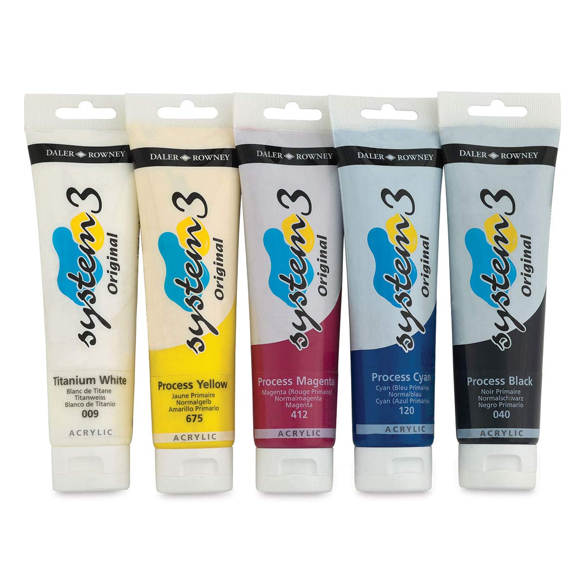 Daler-Rowney System3 Acrylic Paint, Plastic Tube, 5.07oz - 150 ml, Process Black, 450 ml (Pack of 1)
