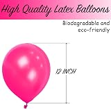 SHATCHI Fuchsia Pink Balloons 25 Pack 12 Inch Thick Latex Biodegradable view 3