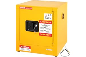 VEVOR Flammable Safety Cabinet, 11 Gal, Yellow Galvanized Steel