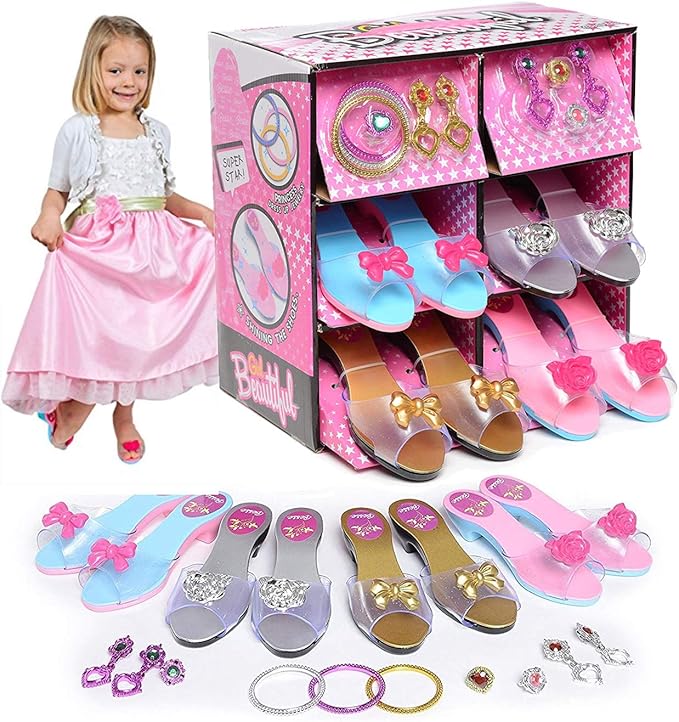 Liberty Imports Princess Dress Up And Play Shoe And Jewelry Boutique With 4 Pairs Of Shoes Earrings Bracelets Rings Perfect For Girls Toys Games Amazon Com