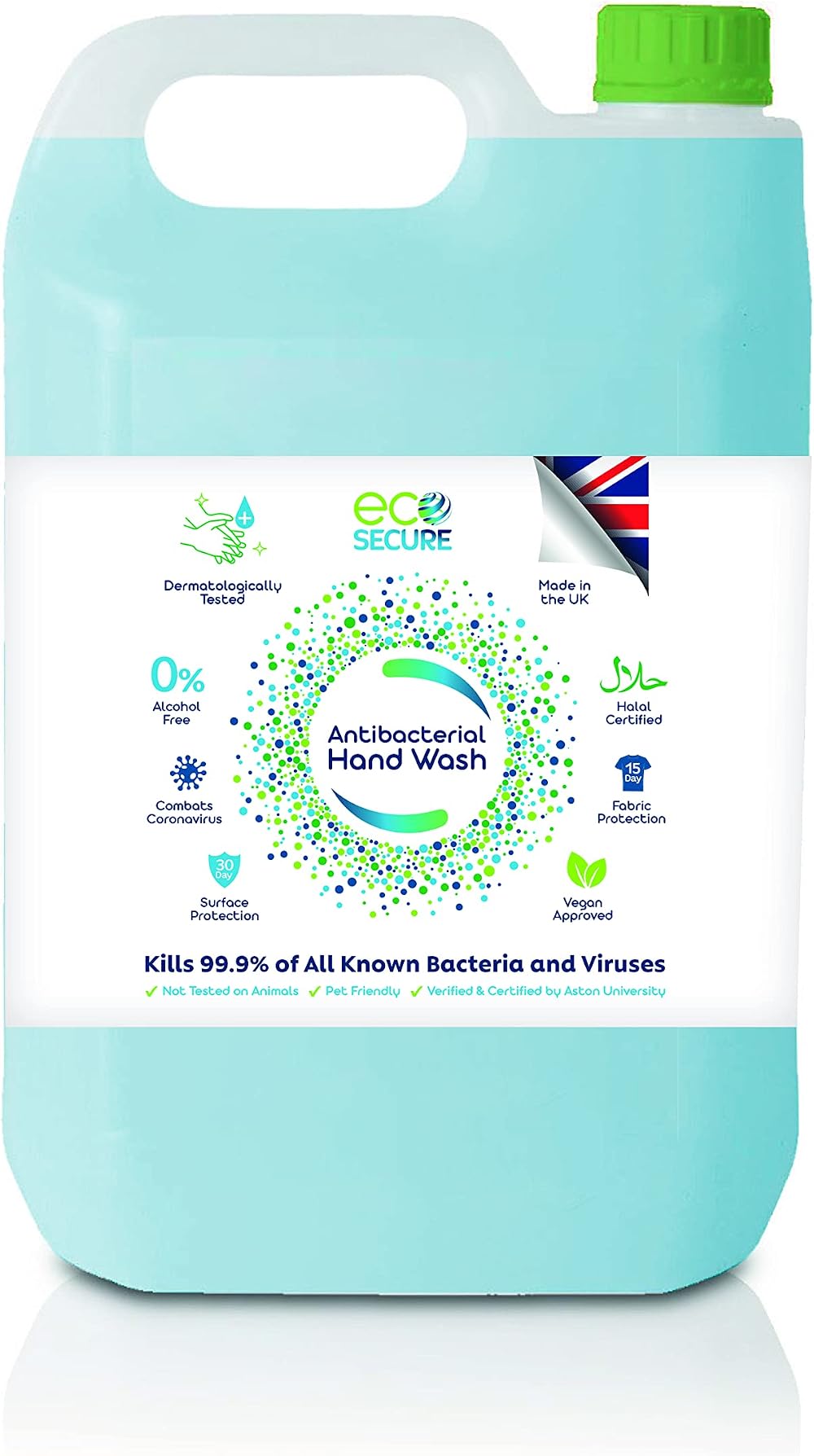 Ecosecure Antibacterial Hand Wash Refill 5L Alcohol-Free Kills 99.99% Viruses