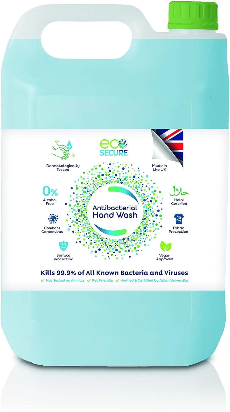 Ecosecure Antibacterial Hand Wash Refill 5L Alcohol-Free Kills 99.99% Viruses