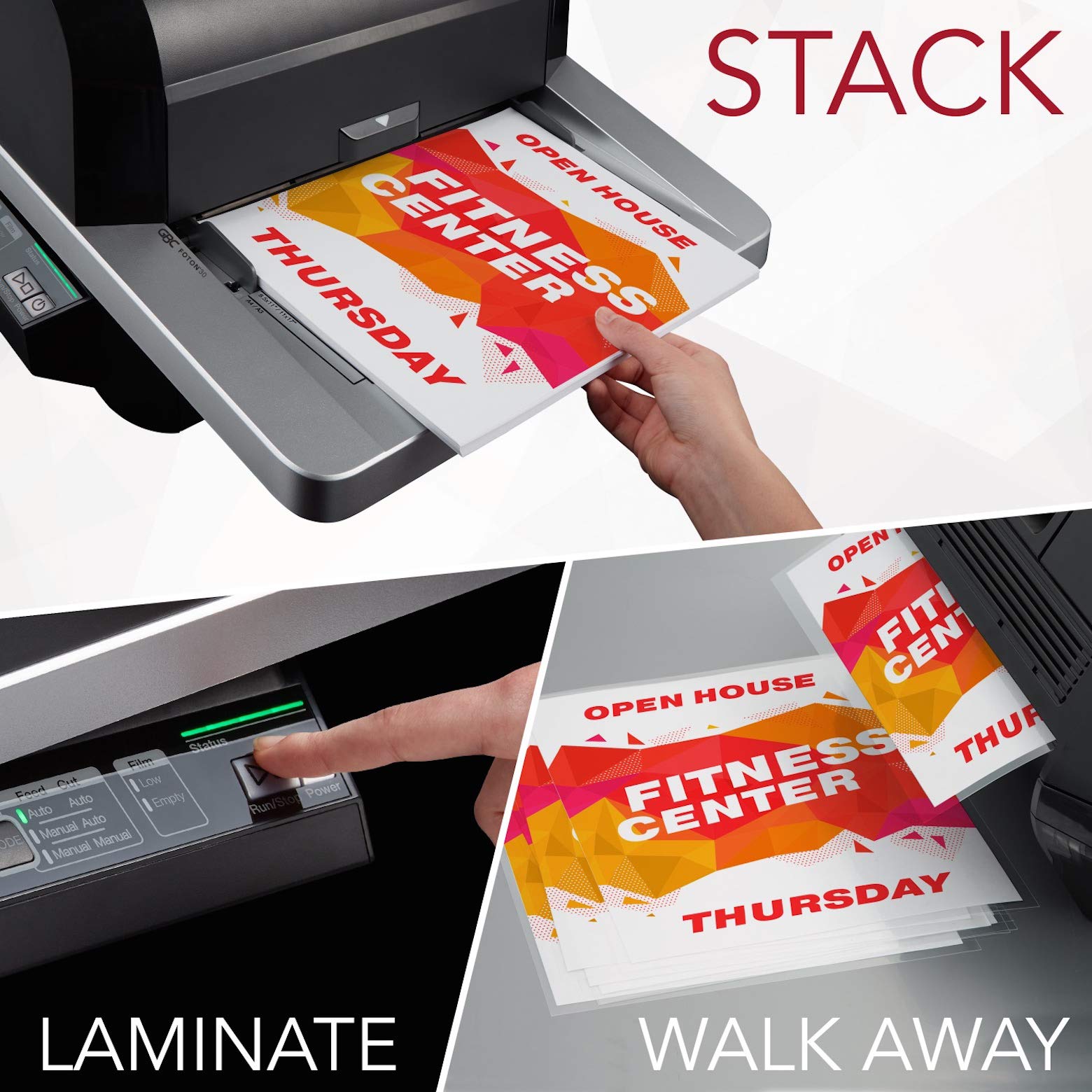 GBC Foton 30 Automated Pouch-Free Laminator, 9.6