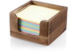 CMLKLZD Sticky Note Holder, Burnt Wood Post It Note Dispenser for Office Desk Accessories, Self Stick Note Pad Holder, Memo Pad Holder Dispenser Organizer for School Office Desk Supplies