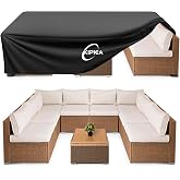 Kipiea Patio Furniture Covers Waterproof Winter, Heavy-Duty Outdoor Furniture Set Covers for Table Chairs, Anti-UV, No Tears or Fading (110" L x 84" W x 28" H)