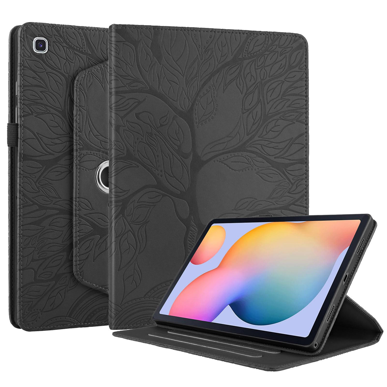 Succtopy Case for Galaxy Tab S6 Lite 10.4 Inch (2022/2020) PU Leather 360° Rotatable Multi-Angle Leather Case with Stand Function and Pen Holder Protective Case Galaxy S6 Lite SM-P613/P619/P610/P615 -