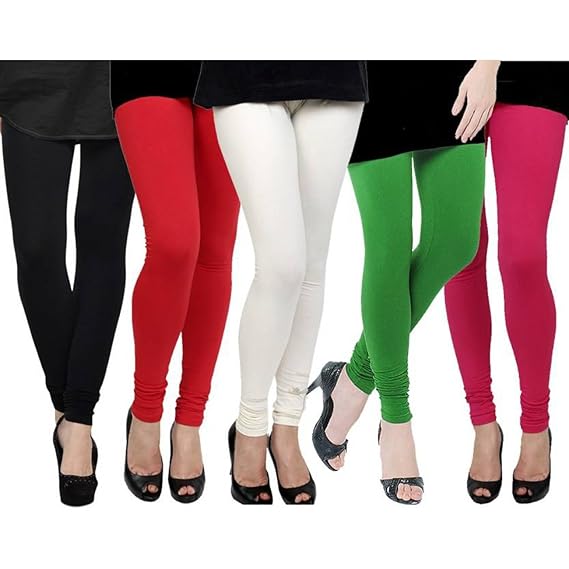 Gadgets Appliances For Women's Durable Washed Churidar Leggings (Pack of 5)