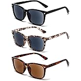 3 Pack Reader Sunglasses For Women Classic Retro Reading Sunglasses UV400 With Metal Hinge +2.5