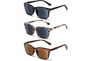 FSRTEP 3 Pack Reader Sunglasses For Women Classic Retro Reading Sunglasses UV400 With Metal Spring +1.5