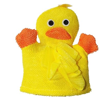 Fully Back Rubbing Loofah Gloves Bathing Shower For Kids Massage Loofah Scrub For Boys And Girls 20 Gram Yellow Pack Of 1