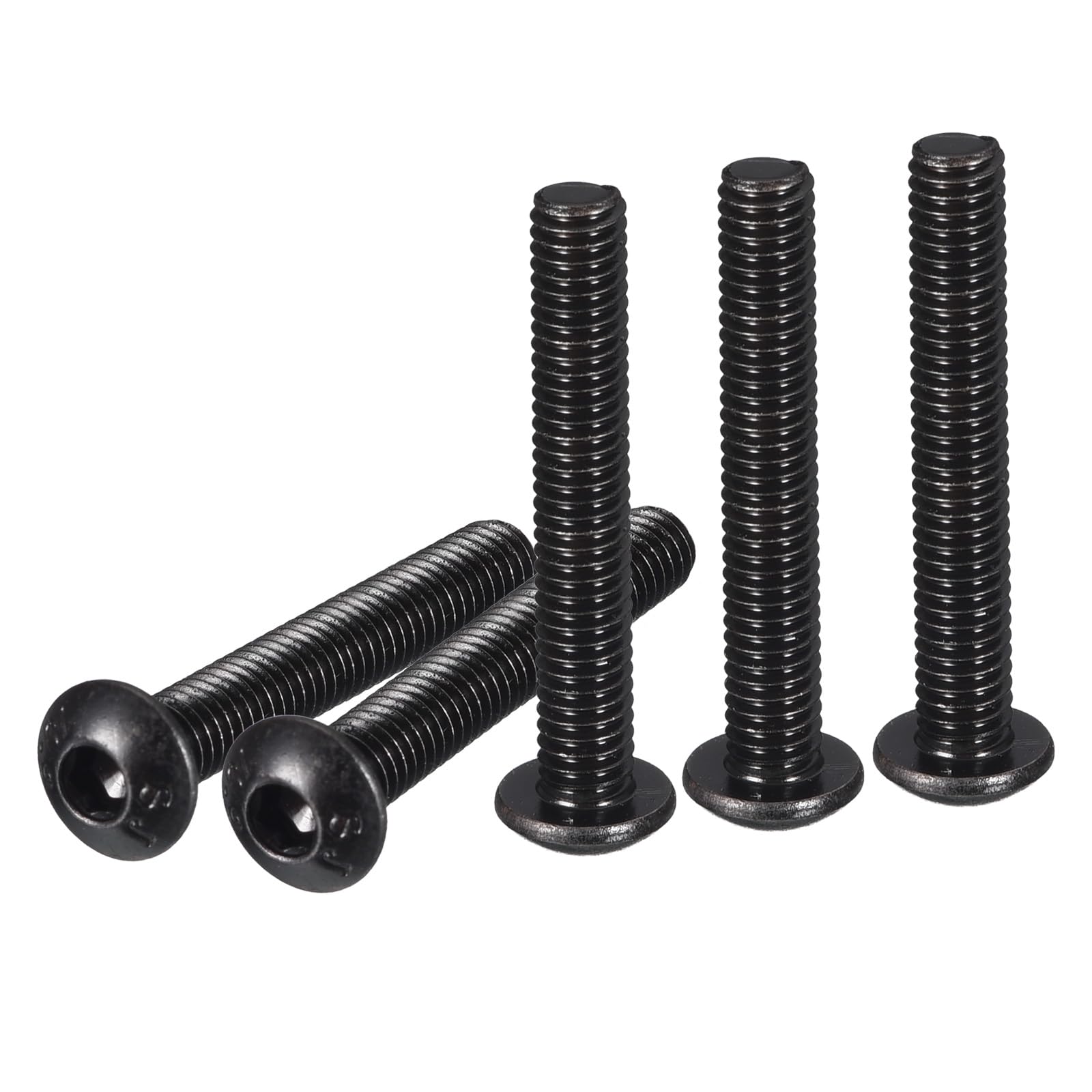 DTGN M4-0.7x30mm Button Head Socket Cap Screws - 50Pack - Good for Machine - Carbon Steel Black Oxide - Hex Drive Full Thread Fasteners — image 1